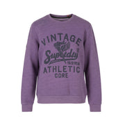 SUPERDRY College Scripted Graphic Crew Men Sweatshirt M Purple Melange Pullover