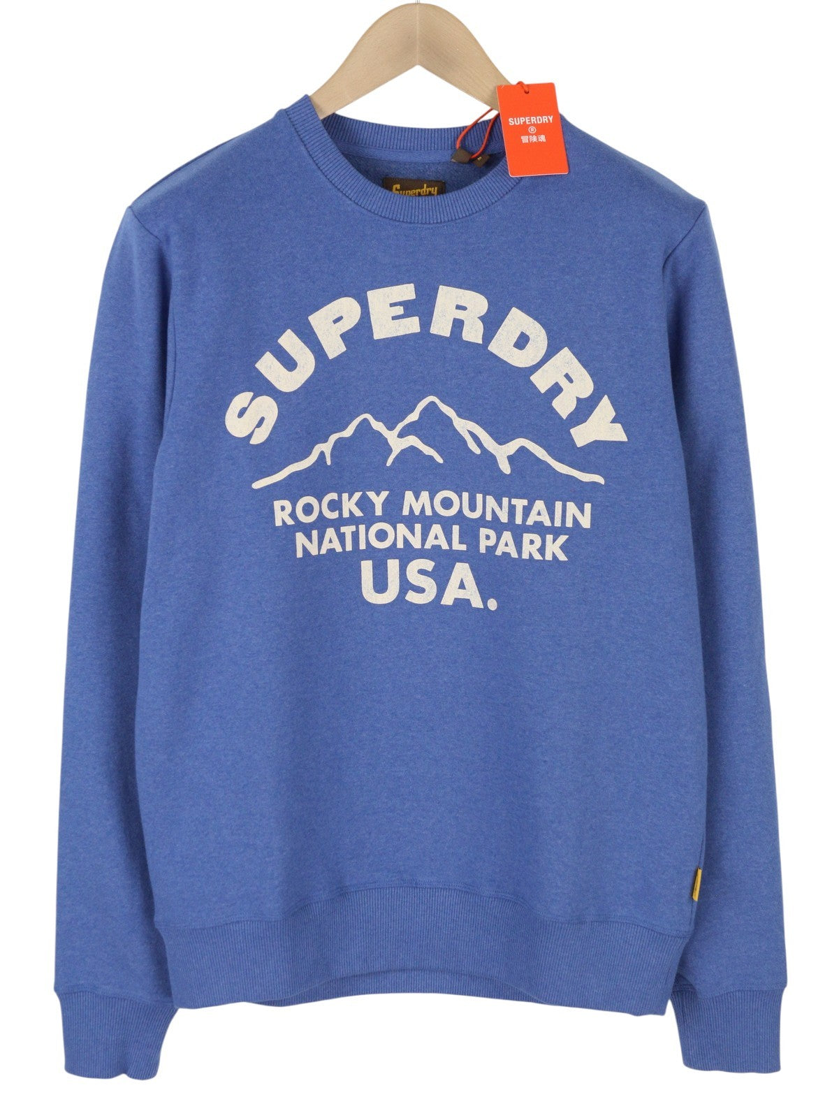 SUPERDRY Lo-Fi Outdoors Graphic Crew Men Sweatshirt M Blue Melange Pullover