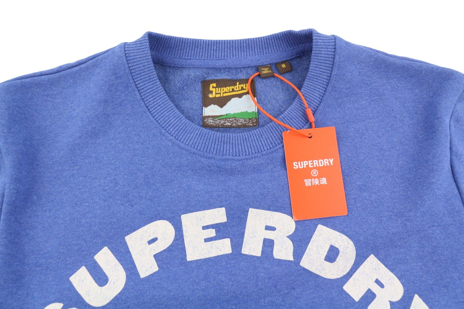 SUPERDRY Lo-Fi Outdoors Graphic Crew Men Sweatshirt M Blue Melange Pullover