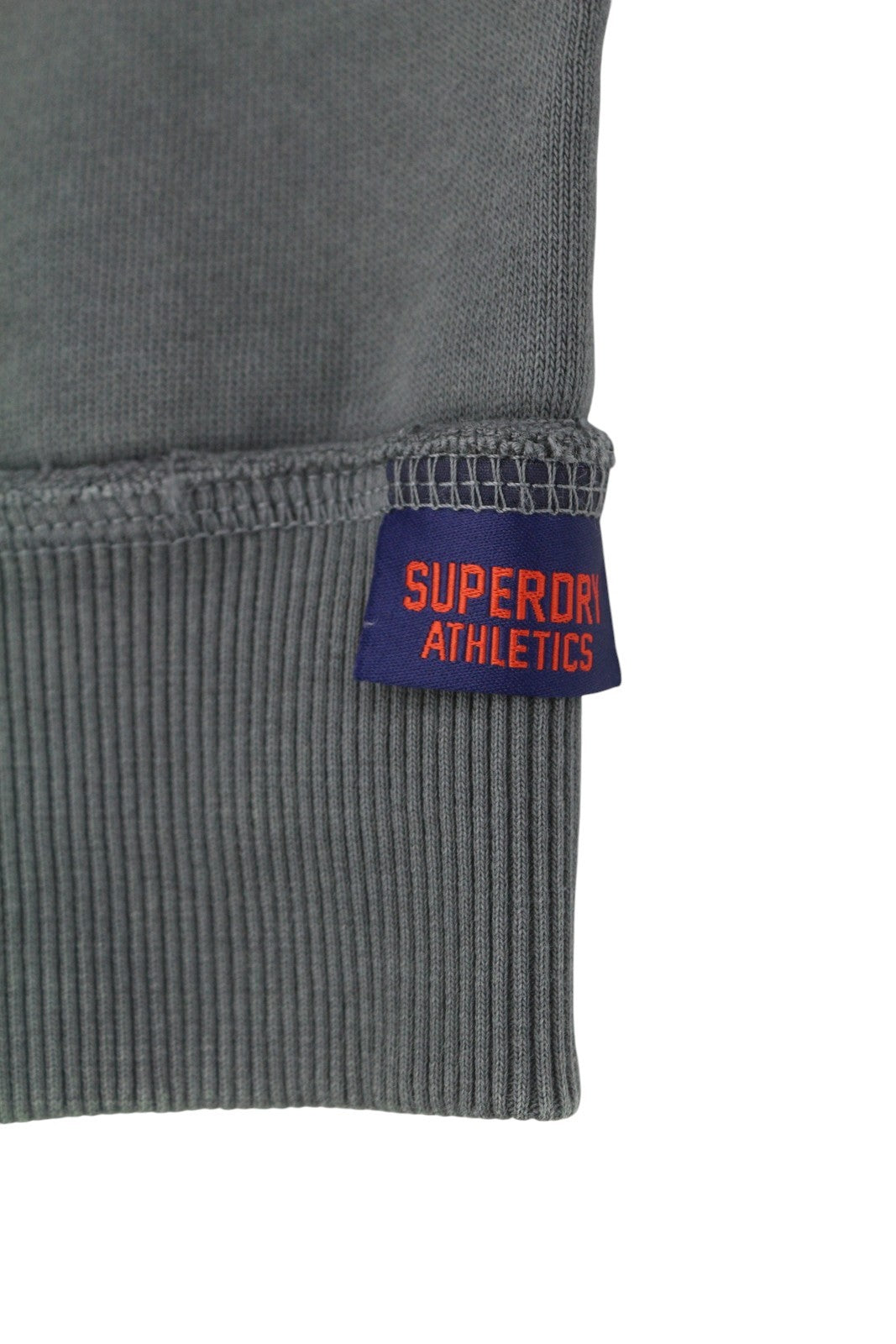 SUPERDRY Vintage Athletic Crew Men Sweatshirt M Grey Front Logo Cotton Pullover