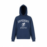 SUPERDRY Vintage Ath Oversized Hood Men Hoodie M Dark Blue Logo Cotton Pullover