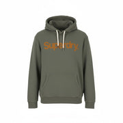 SUPERDRY Classic Core Logo Men Hoodie M Dark Khaki Kangaroo Pocket Pullover