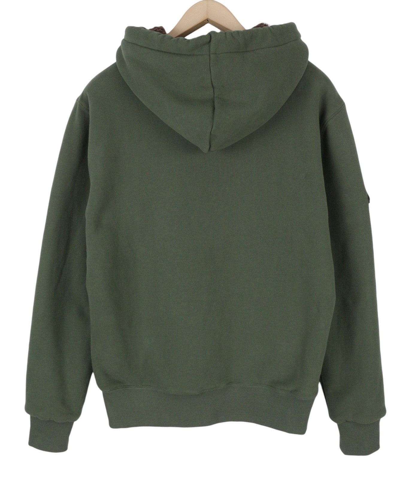 SUPERDRY Borg Lined Ziphood Men Hoodie M Green Sherpa Lined Pockets Full Zip