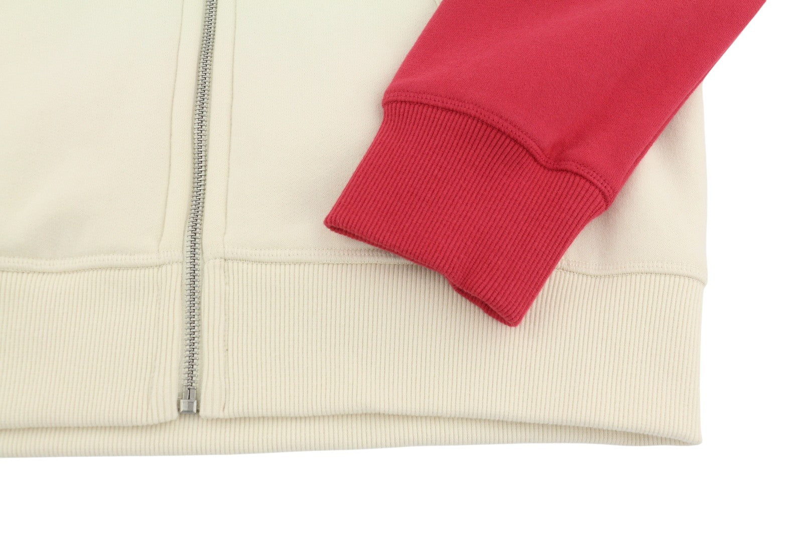 SUPERDRY Essential Baseball Zip Men Hoodie M Red Pockets Front Logo Full Zip