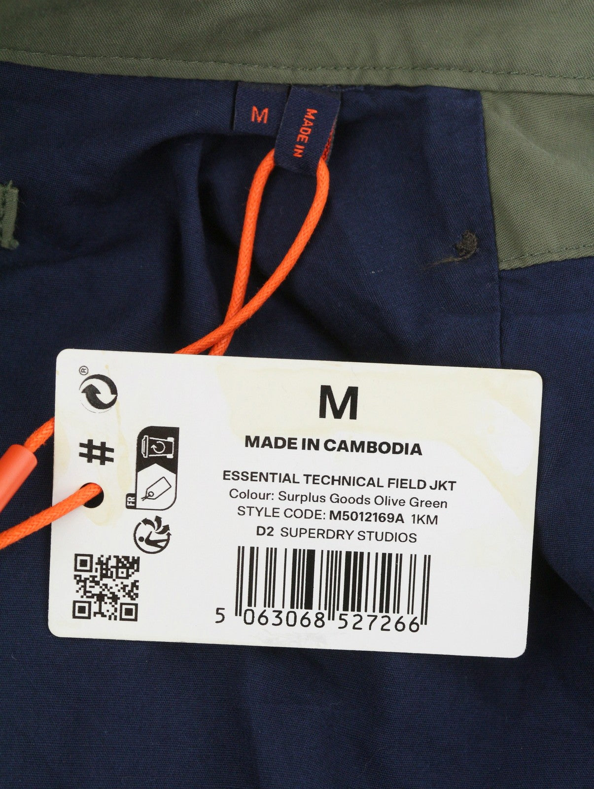 SUPERDRY Essential Technical Field Men Jacket M Green Half Lined Lightweight