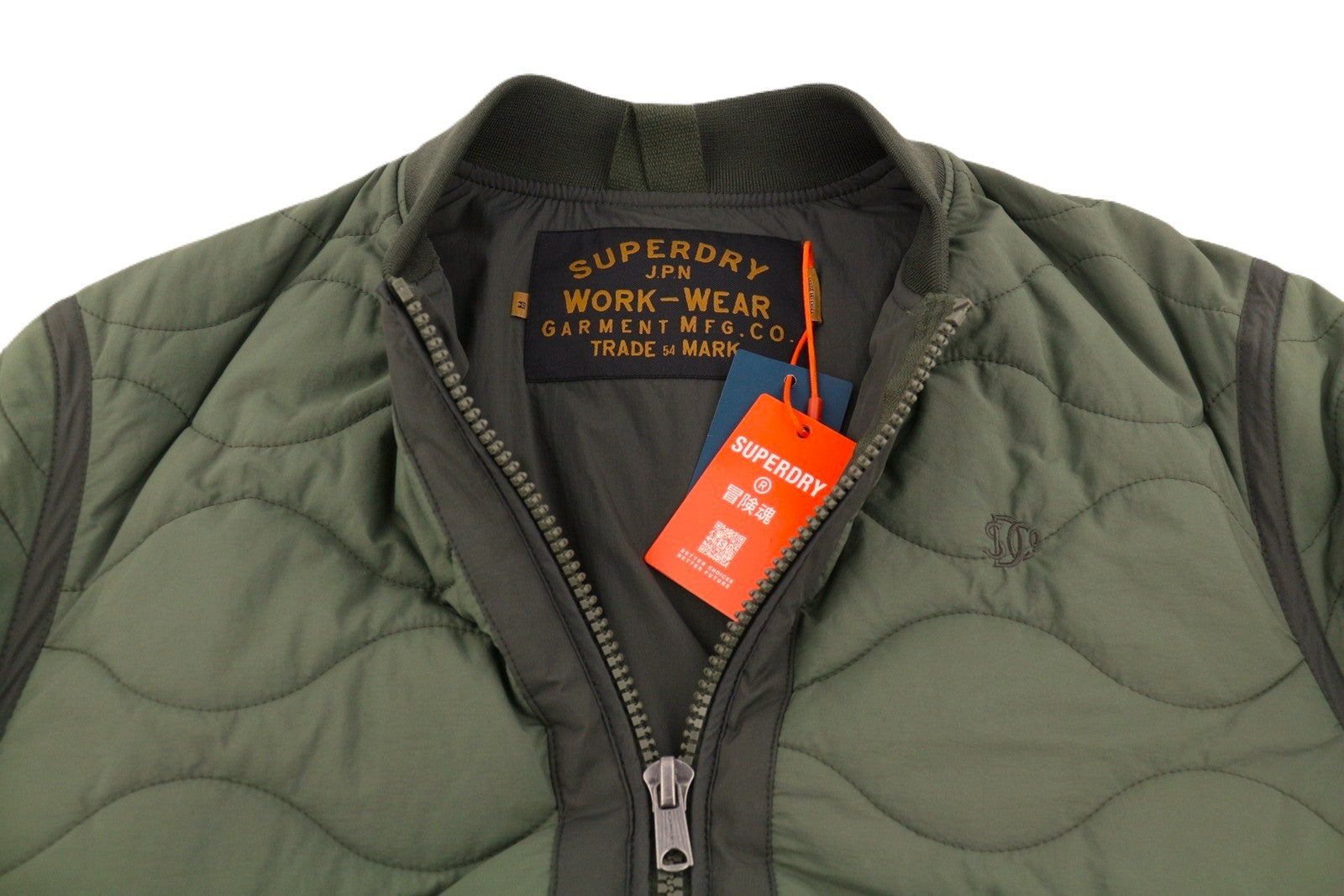 SUPERDRY Military Lined Men Jacket M Green Quilted Pockets Insulated Bomber