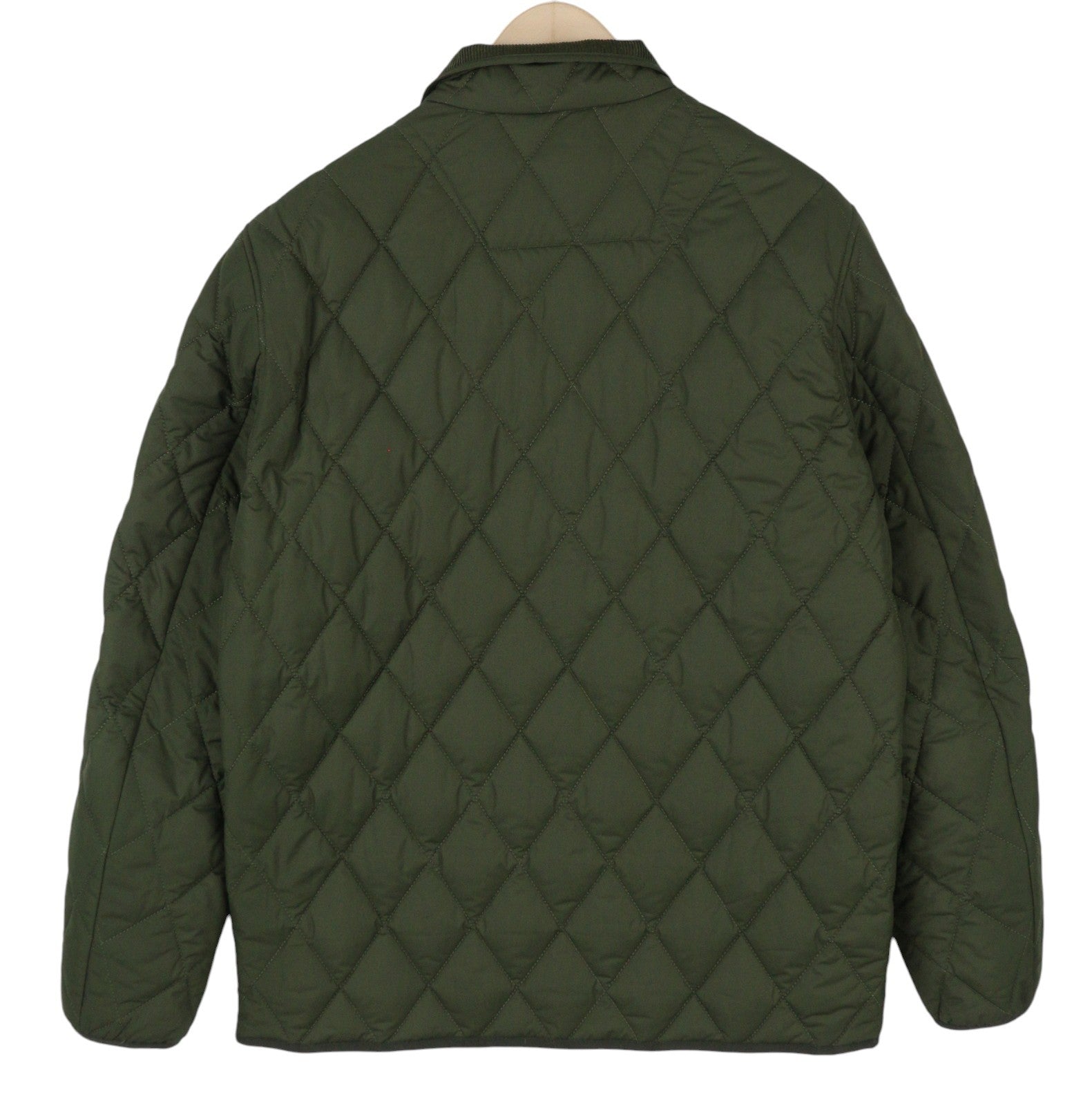 SUPERDRY Quilted Estate Men Jacket M Green Insulated High Neck Logo Lightweight