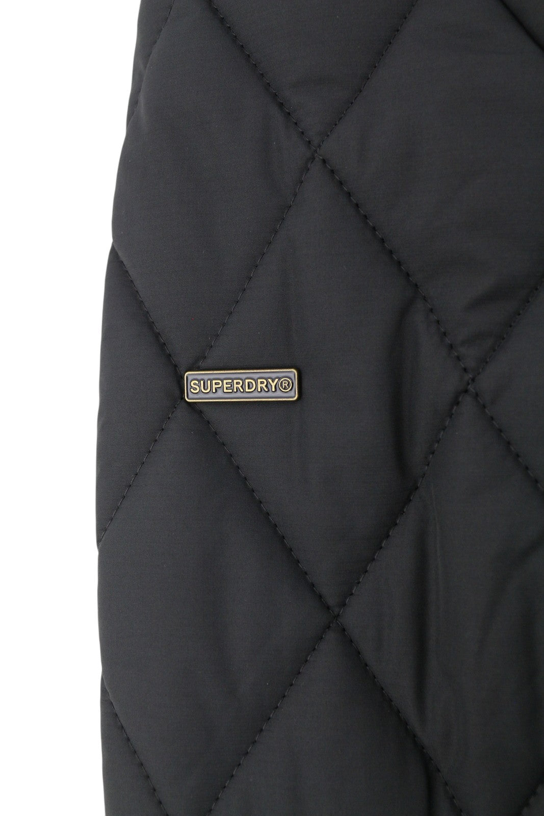SUPERDRY Quilted Estate Country Men Jacket M Black Snap Buttons Lightweight