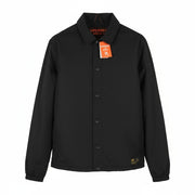 SUPERDRY Nylon Coach Men Jacket M Black Nylon Snap Buttons Spread Lightweight