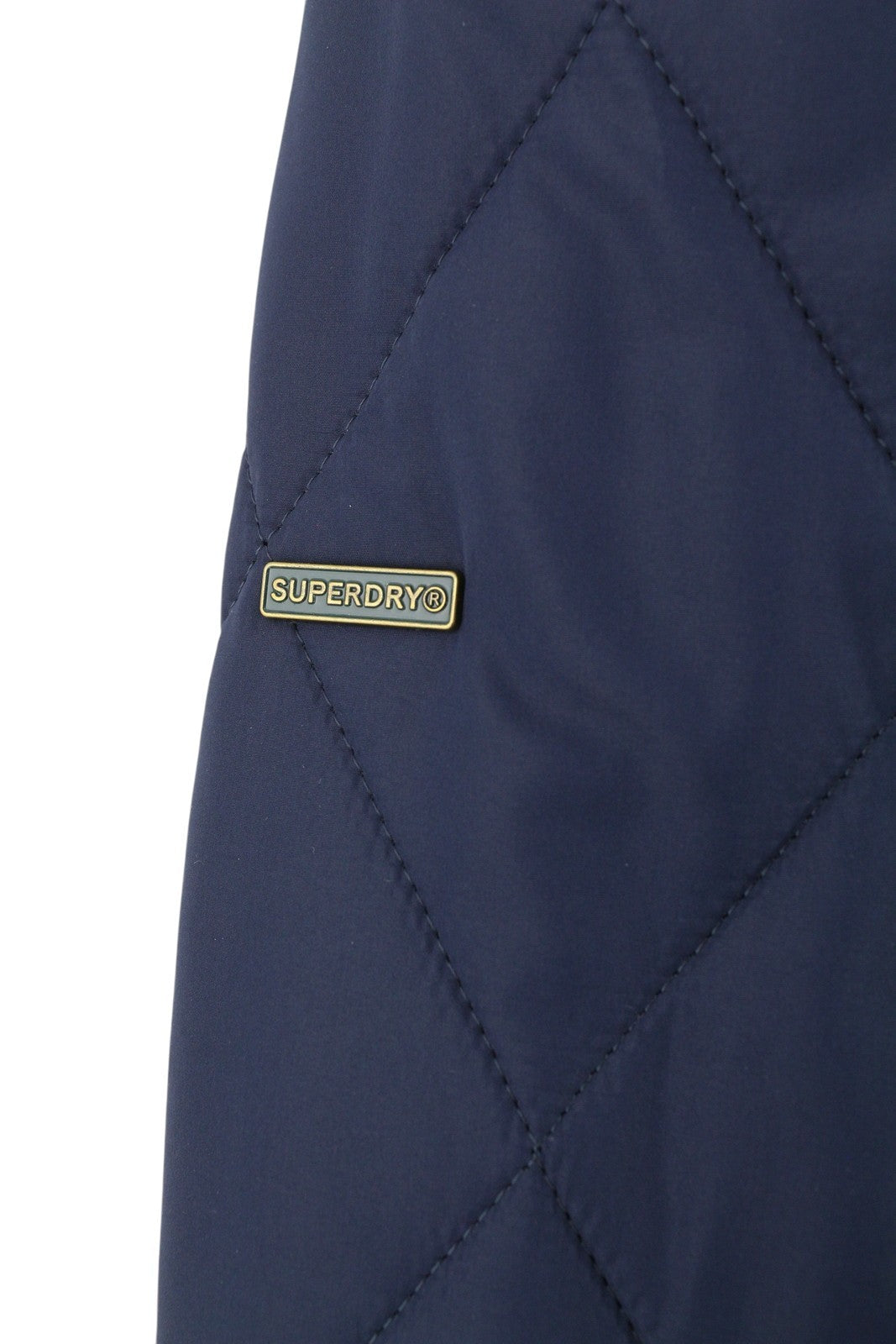 SUPERDRY Quilted Estate Liner Men Jacket M Blue High Neck Padded Lightweight