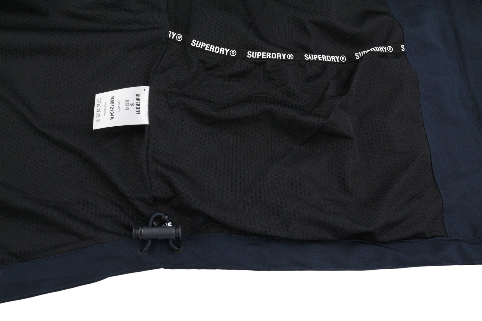 SUPERDRY Hood Timate Emb Windbreaker Men Jacket M Blue Full Zip Lightweight