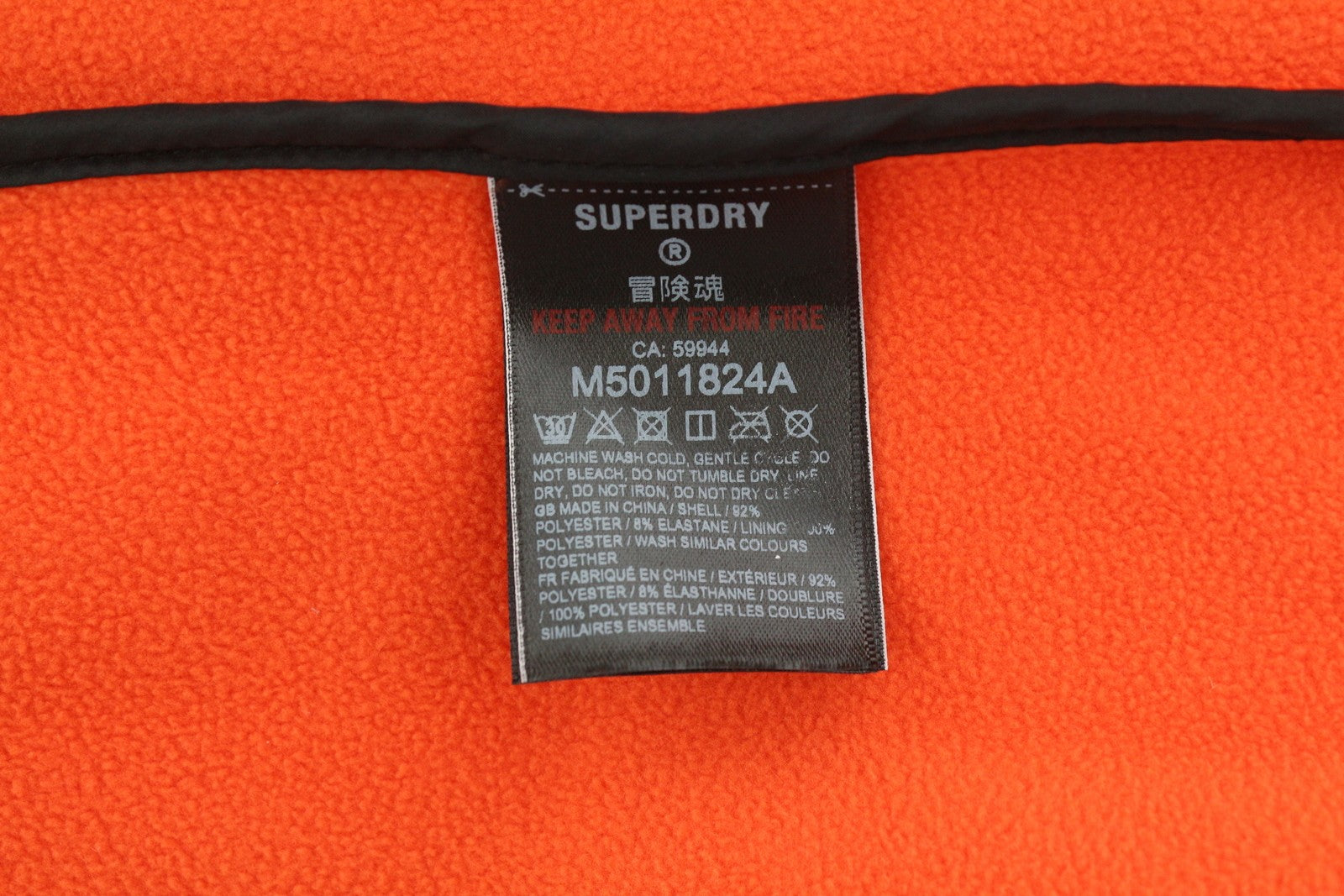 SUPERDRY Hooded Soft Shell Men Jacket 2XL Evolution Full Zip Lightweight Orange