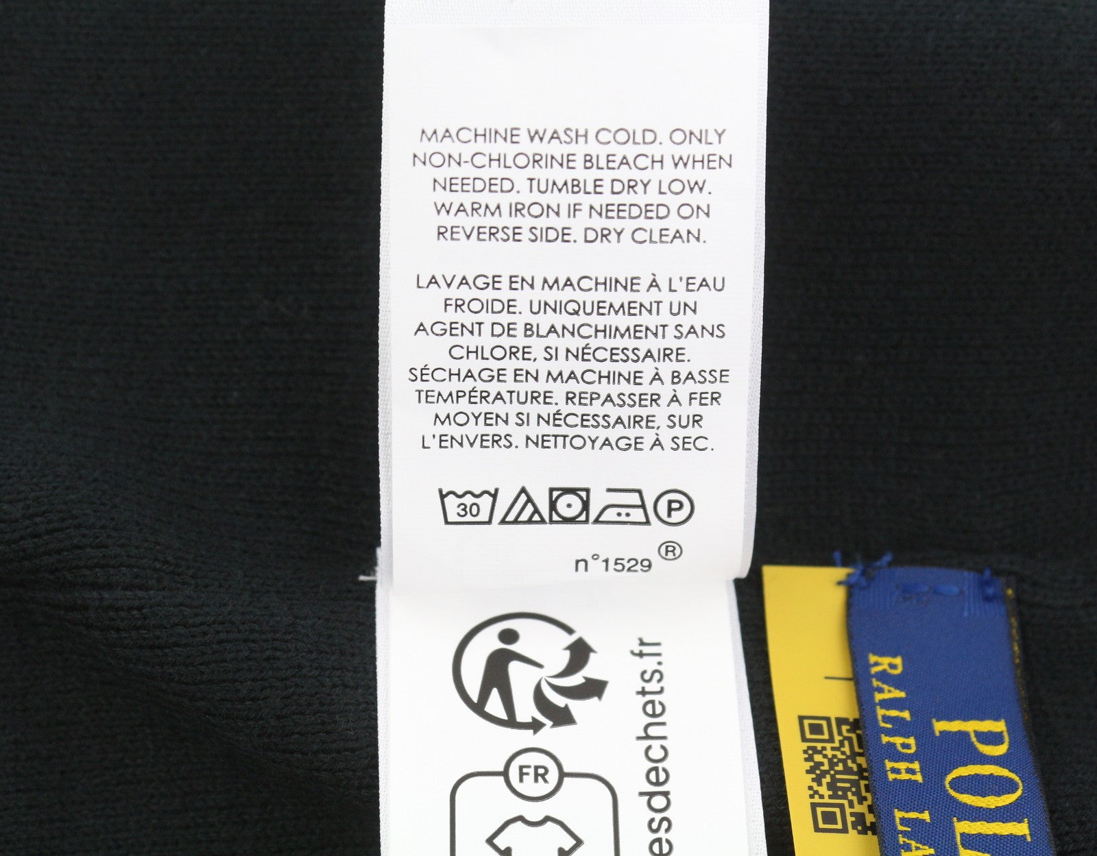 RALPH LAUREN Men Hat 41 CM Black Cotton Embroidered Logo Knitted Beanie