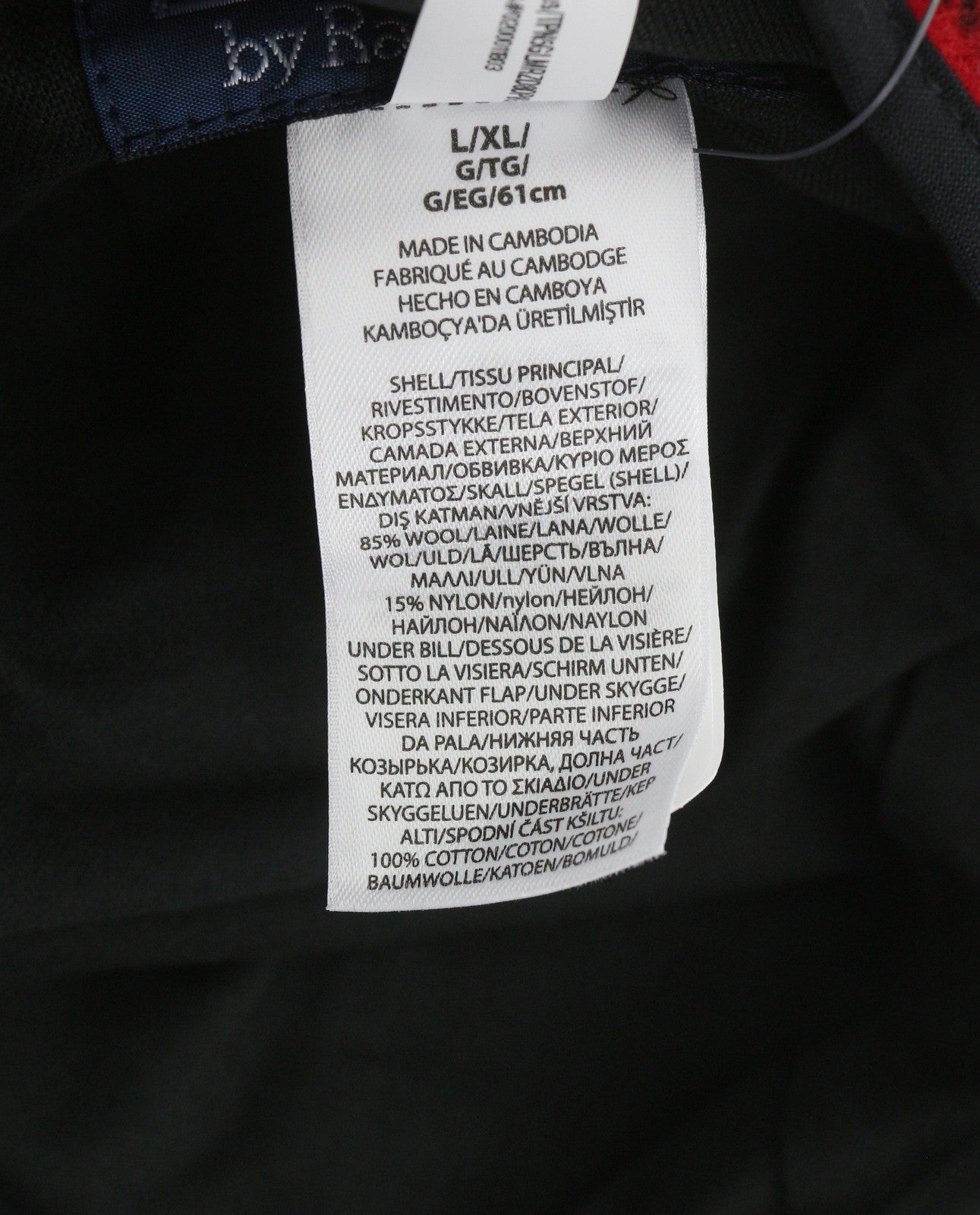 RALPH LAUREN Men Hat L/XL Red Flannel Wool Blend Plaid All Seasons Cap