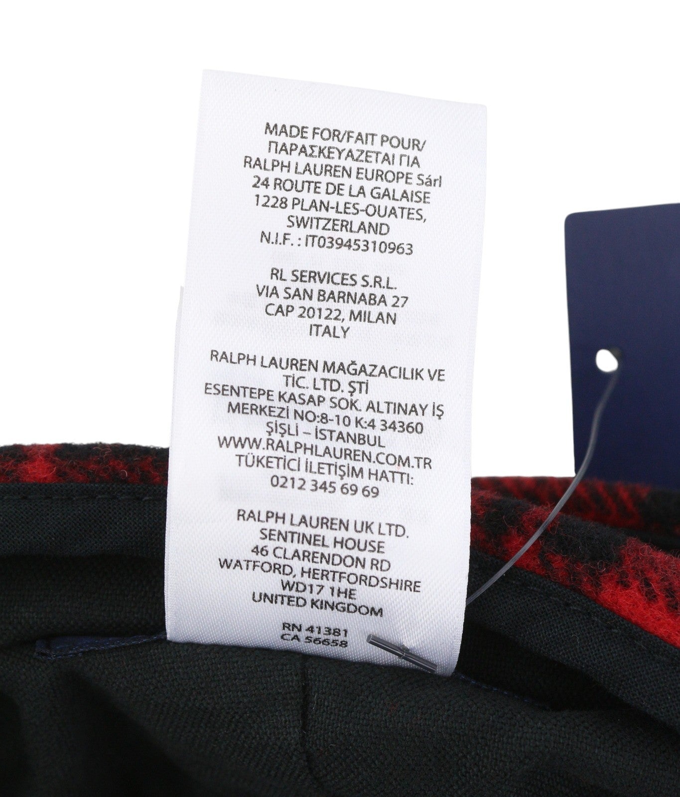 RALPH LAUREN Men Hat L/XL Red Flannel Wool Blend Plaid All Seasons Cap