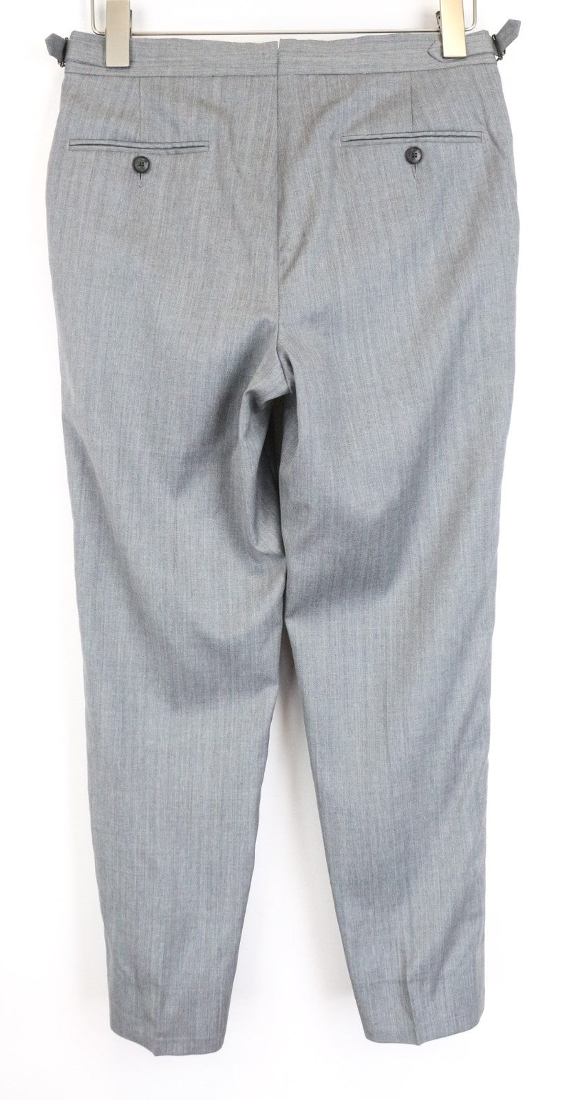 SUITSUPPLY Brescia Men's Grey Wool Silk Slim Herringbone Tailored Trousers