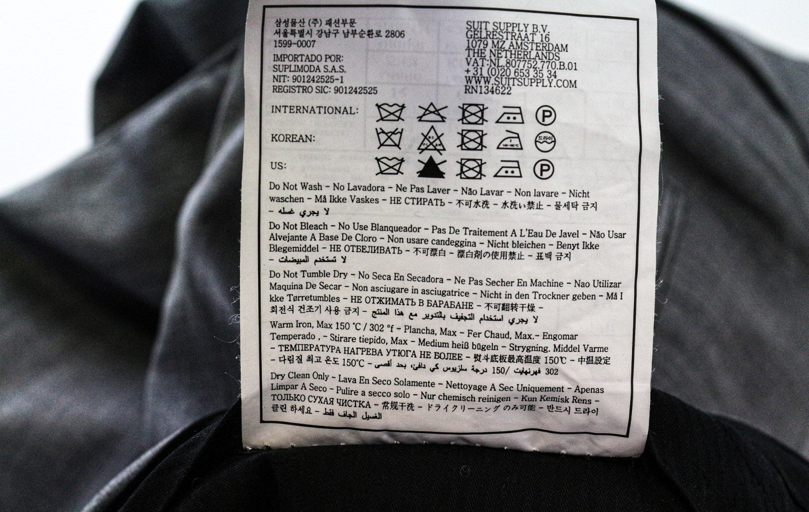 SUITSUPPLY Brescia Men's Grey Wool Silk Slim Herringbone Tailored Trousers