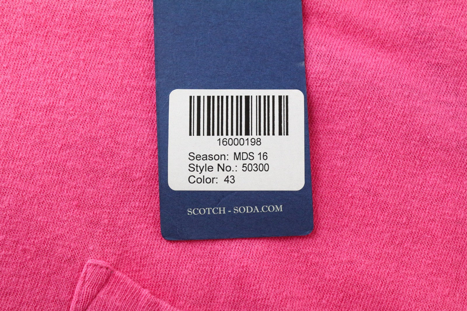 SCOTCH &amp; SODA Ams Blauw vyriškas rožinis marškinėliai su 3/4 rankovėmis, ryškios medvilnės 