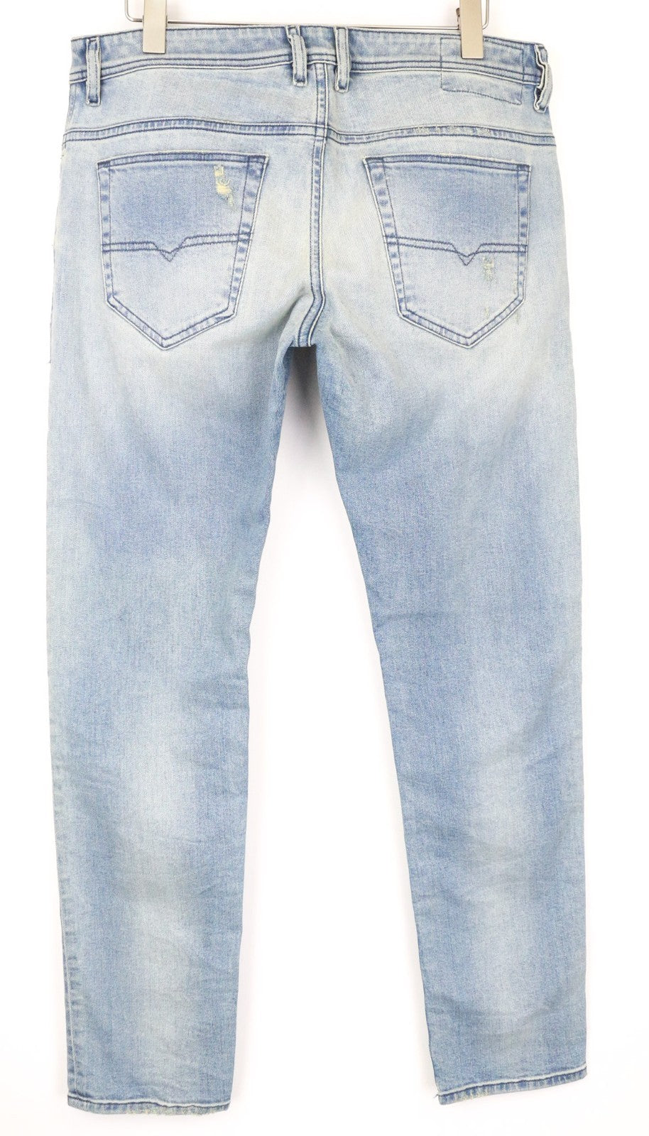 DIESEL Thommer 087AX vyriški W34 Slim džinsai su 5 kišenėmis, dirbtinio kirpimo, mėlyni. 