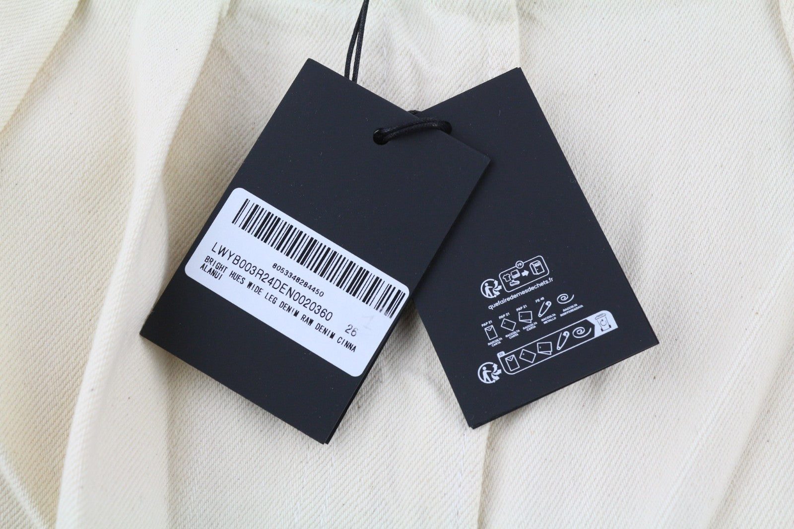 ALANUI Bright Hues Women's W26 Beige Brown Wide Cotton Pleated Jeans