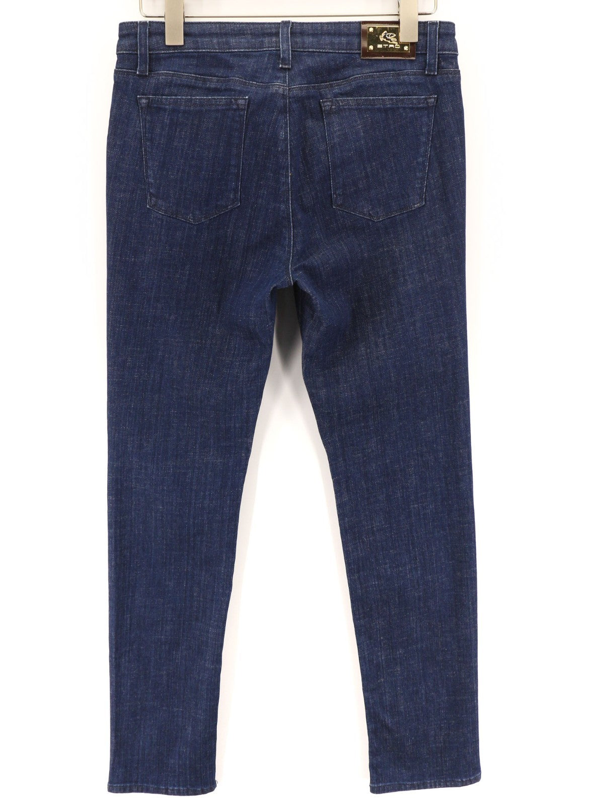 ETRO Women's W31 Blue Paisley Skinny Stretch Cotton Patterned Jeans