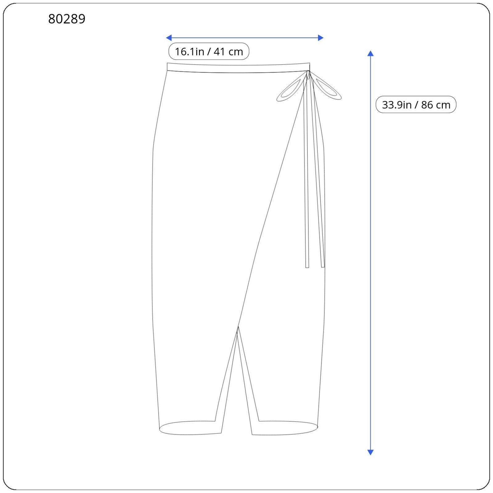 ALANUI Magic Journey moteriškas L dydžio apvyniojamas sijonas, mėlynai žalias, dažytas medvilninis džinsinis audinys 