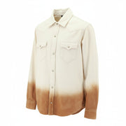 ALANUI Bright Hues Men's S Brown Cotton Overshirt Unisex Denim Style