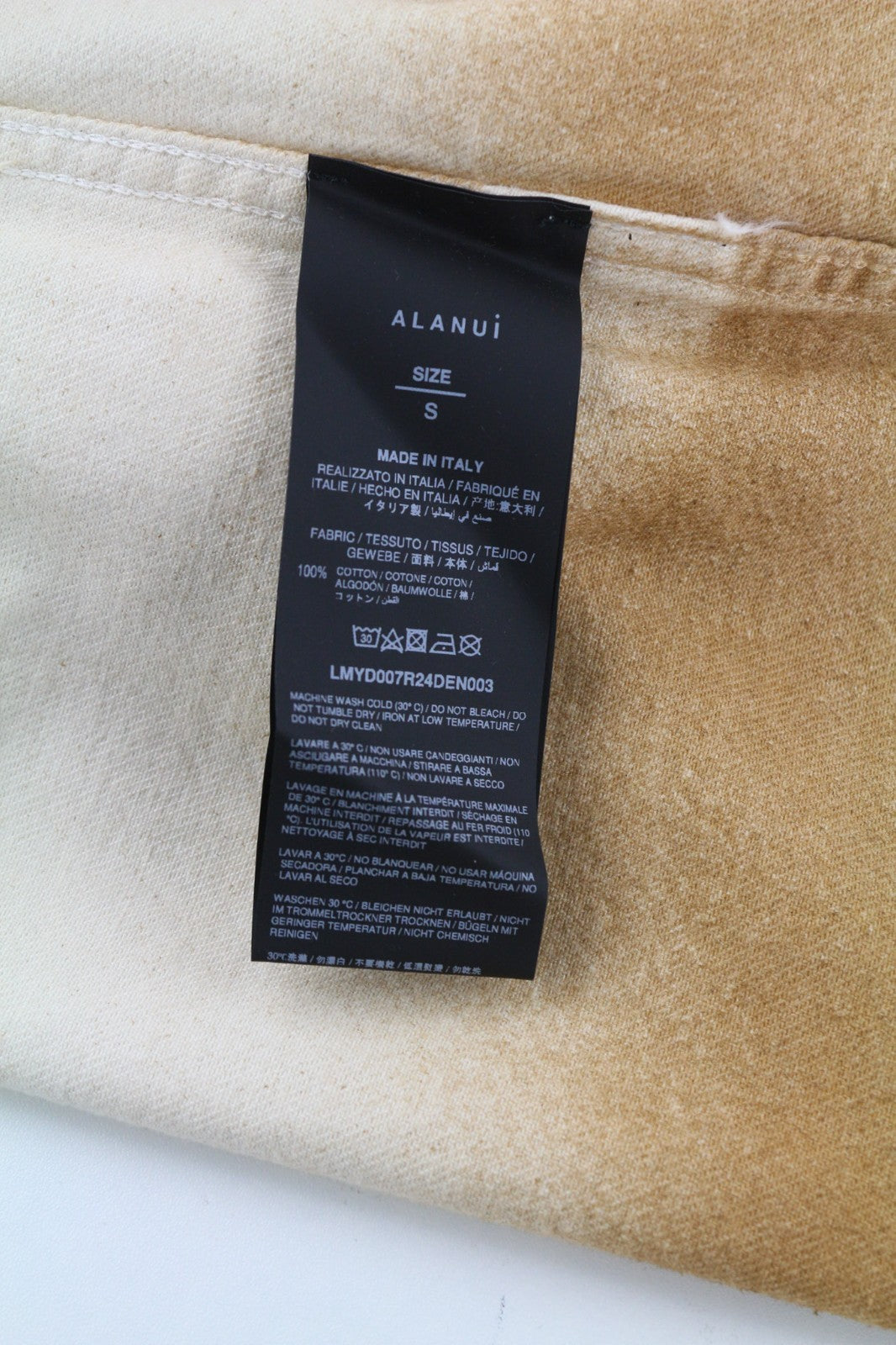 ALANUI Bright Hues Men's S Brown Cotton Overshirt Unisex Denim Style