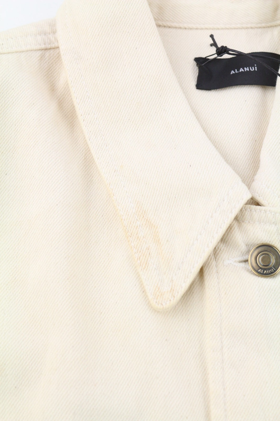 ALANUI ryškių atspalvių vyriški S dydžio rudi neapdoroto džinso medvilniniai marškinėliai unisex 