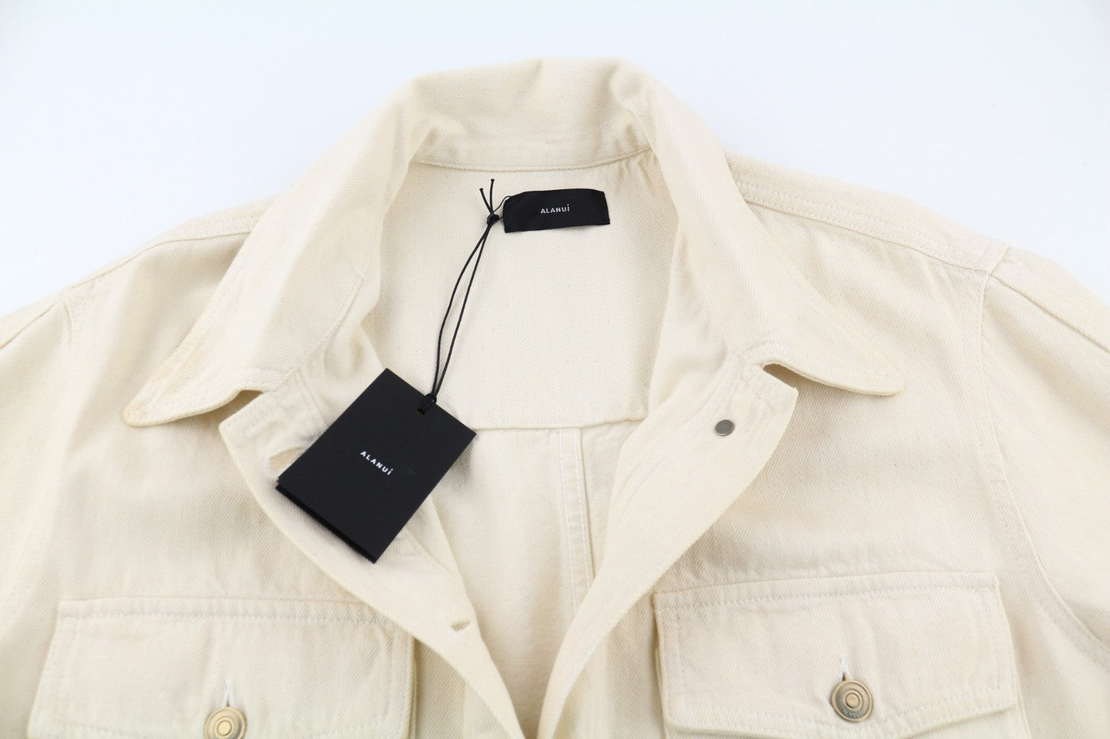 ALANUI ryškių atspalvių vyriški S dydžio rudi neapdoroto džinso medvilniniai marškinėliai unisex 