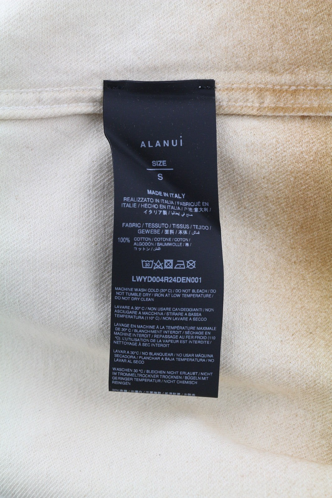 ALANUI ryškių atspalvių vyriški S dydžio rudi neapdoroto džinso medvilniniai marškinėliai unisex 