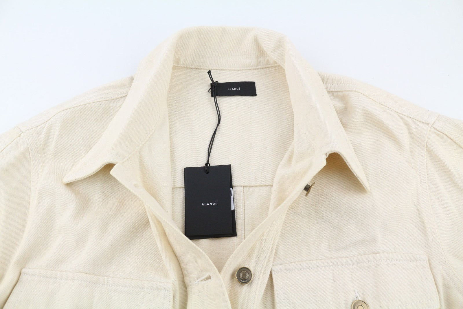 ALANUI ryškių atspalvių vyriški L dydžio smėlio spalvos rudi neapdoroto džinso unisex medvilniniai marškinėliai 