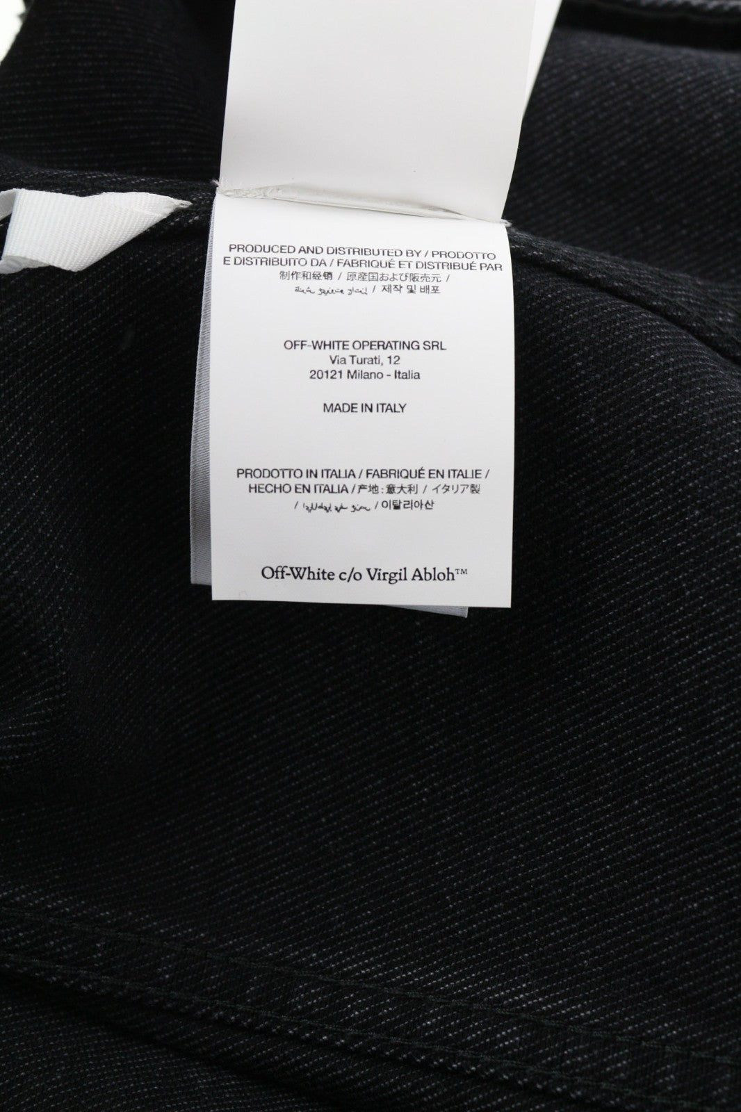 OFF-WHITE Zip Skate Men's S Washed Black Denim Zip Jacket Long Sleeved RRP995