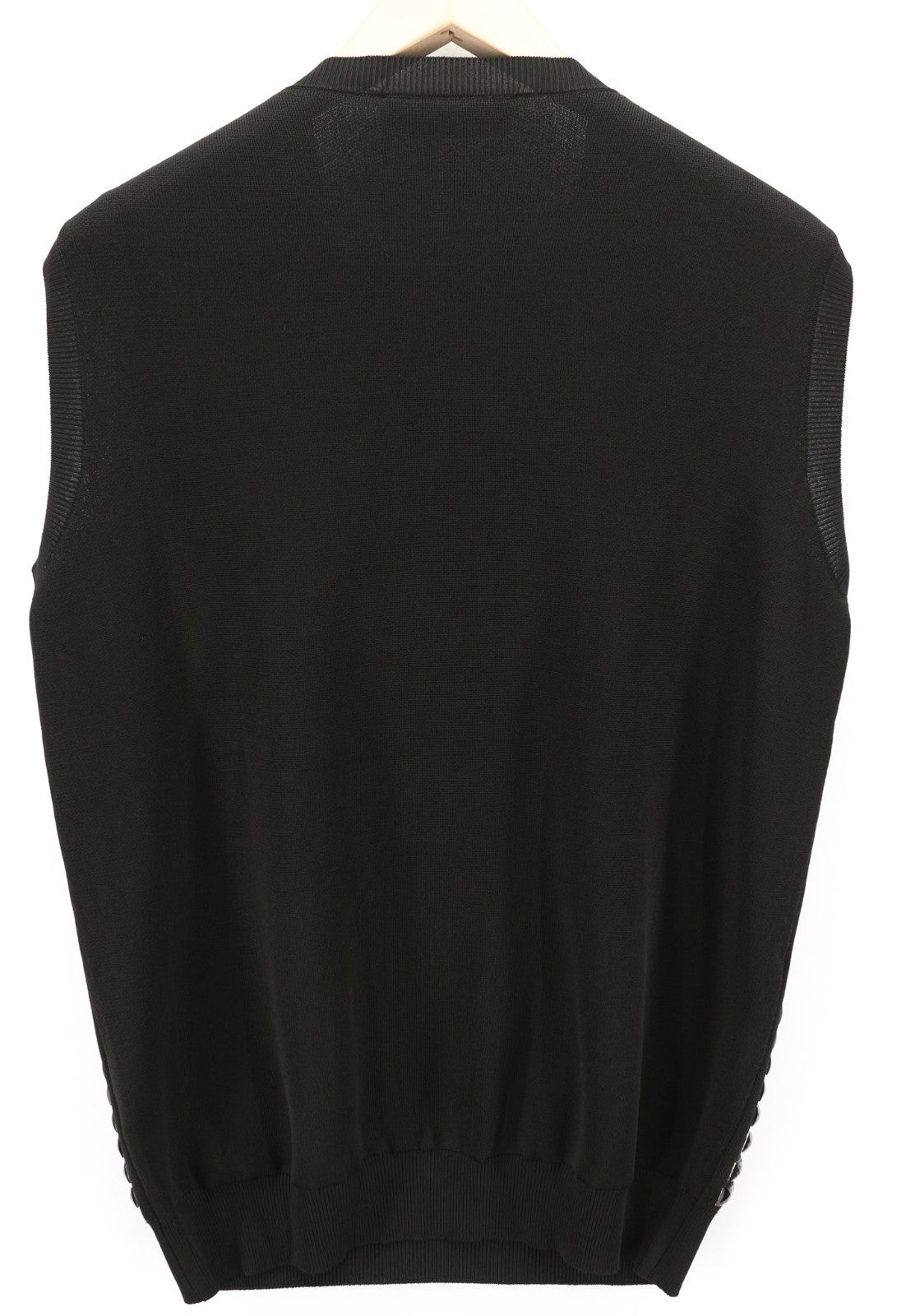 DSQUARED2 Women's L Black Cotton Blend Studded Sleeveless Knit Vest