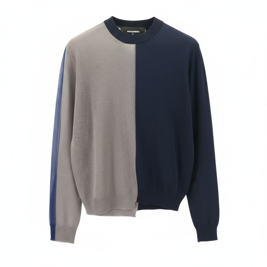 DSQUARED2 moteriškas M dydžio tamsiai pilkas ilgomis rankovėmis megztinis laisvalaikio stiliaus 