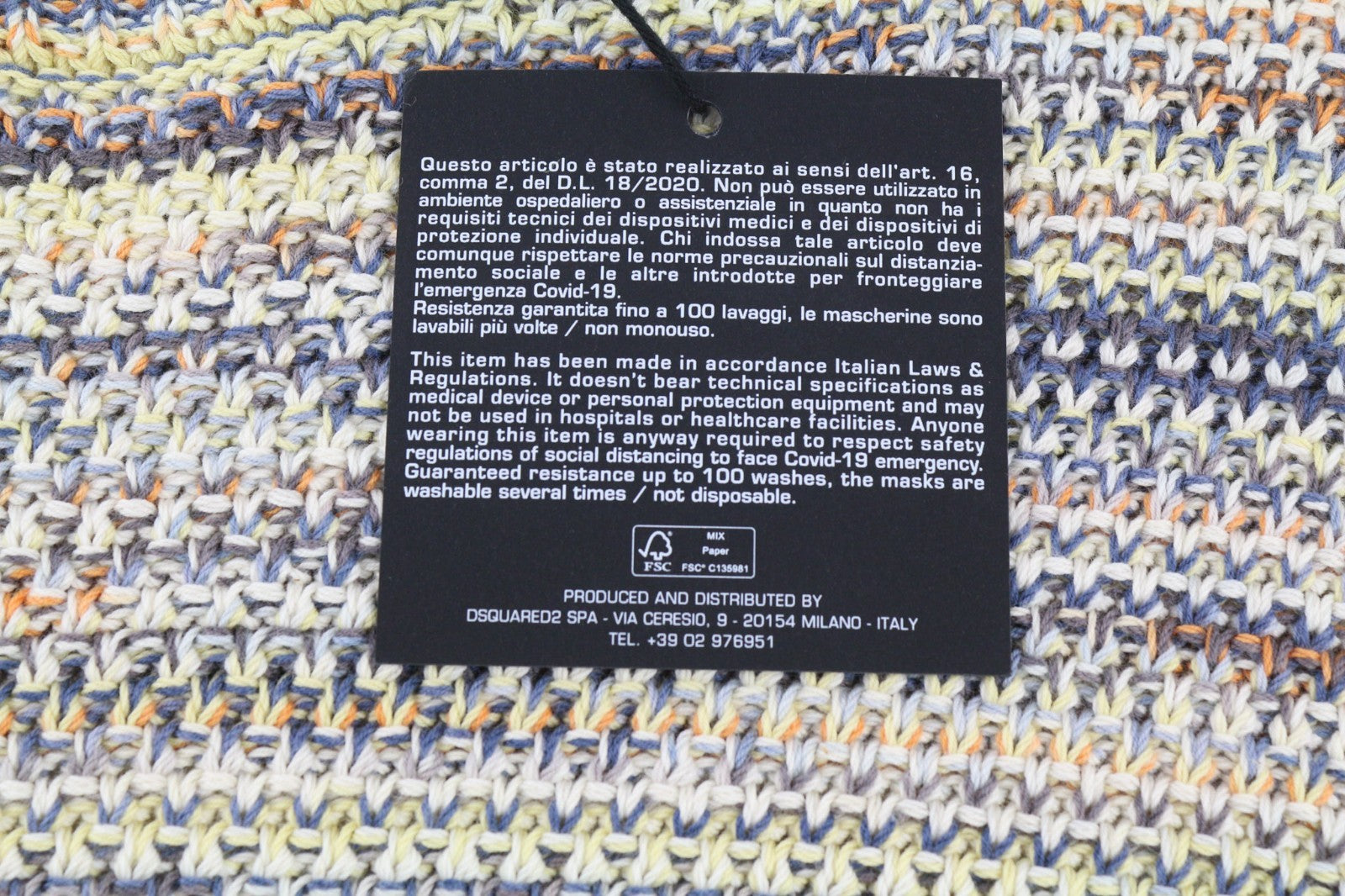 DSQUARED2 moteriškas M dydžio daugiaspalvis medvilninis megztinis ilgomis rankovėmis 