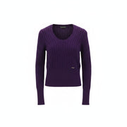 DSQUARED2 Women's S Purple Wool Cotton Blend Knit Long Sleeve Pullover