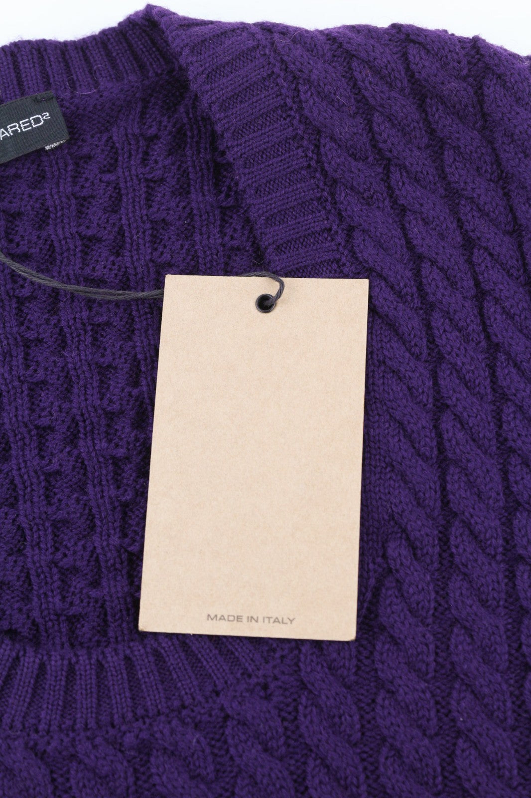 DSQUARED2 Women's S Purple Wool Cotton Blend Knit Long Sleeve Pullover