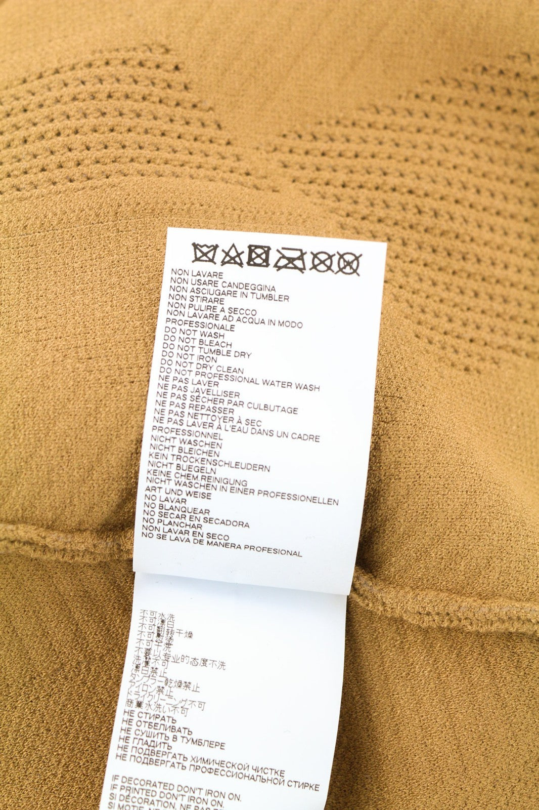 DSQUARED2 moteriška XS dydžio gelsvai ruda, be rankovių, surišama per šoną ir aptempta suknelė 