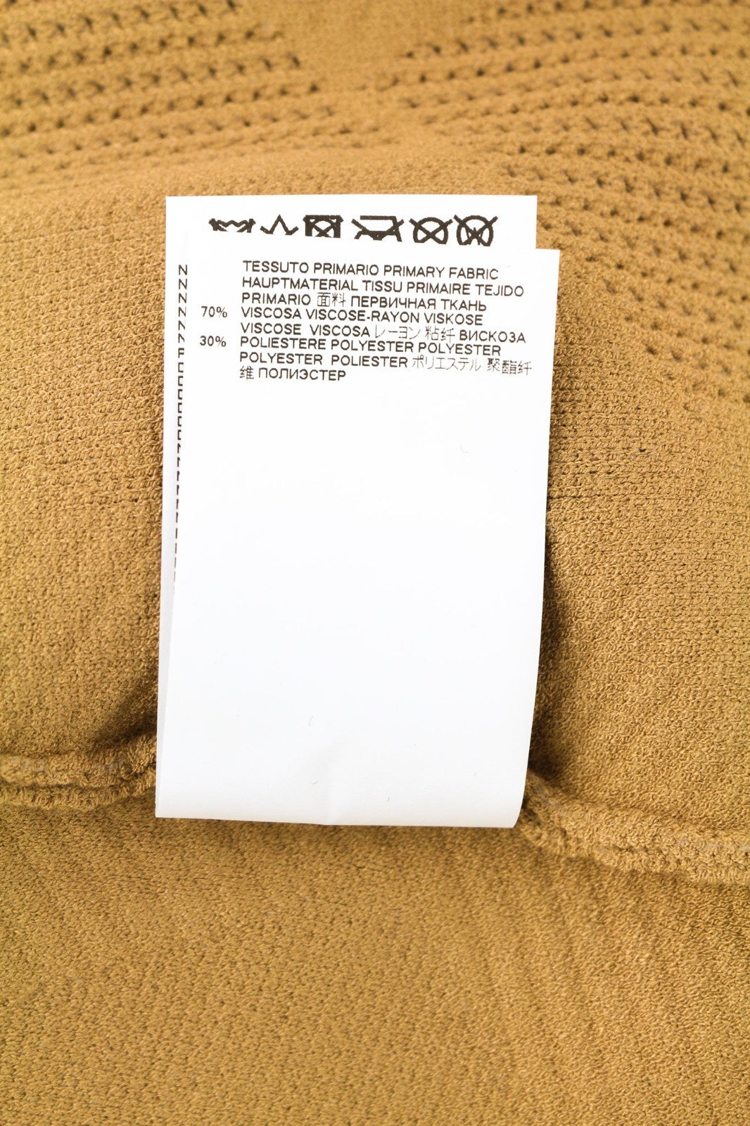 DSQUARED2 moteriška XS dydžio gelsvai ruda, be rankovių, surišama per šoną ir aptempta suknelė 