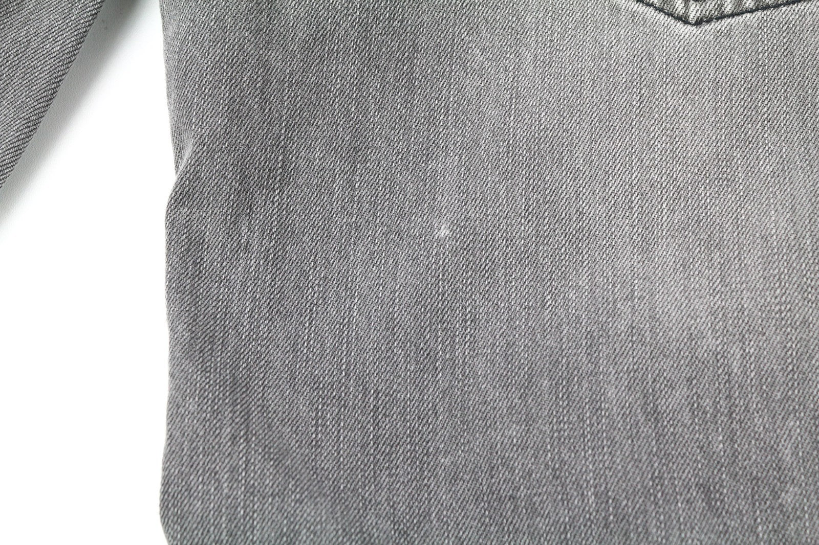 NUDIE JEANS Conny Org. Fog Men's S Faded Grey Polo Cotton Denim Jacket