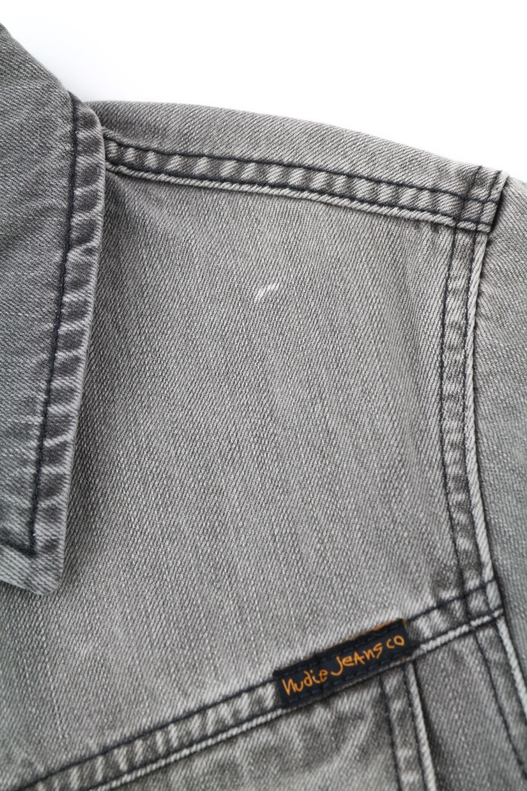 NUDIE JEANS Conny Org. Fog Men's M Grey Organic Cotton Polo Denim Jacket