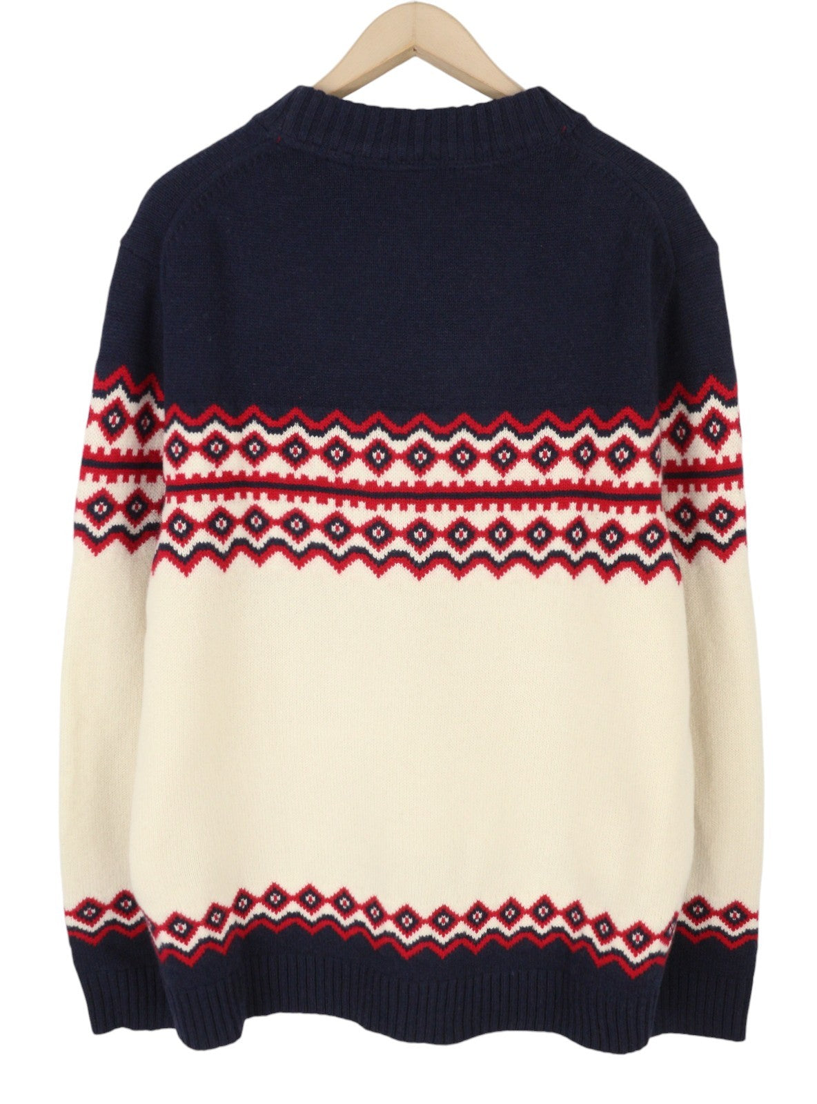 GANT Holiday Fair Isle C-Neck vyriškas megztinis XL dydžio kreminės spalvos megztinis su ėriuko vilna 