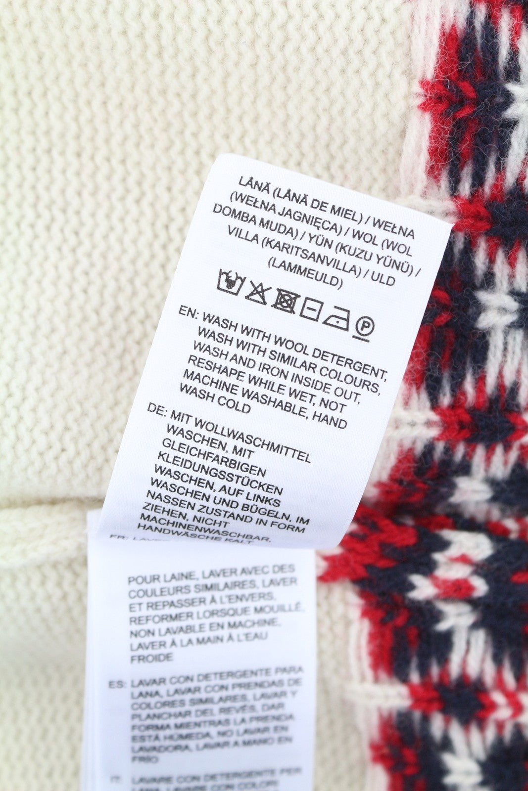 GANT Holiday Fair Isle C-Neck vyriškas megztinis XL dydžio kreminės spalvos megztinis su ėriuko vilna 