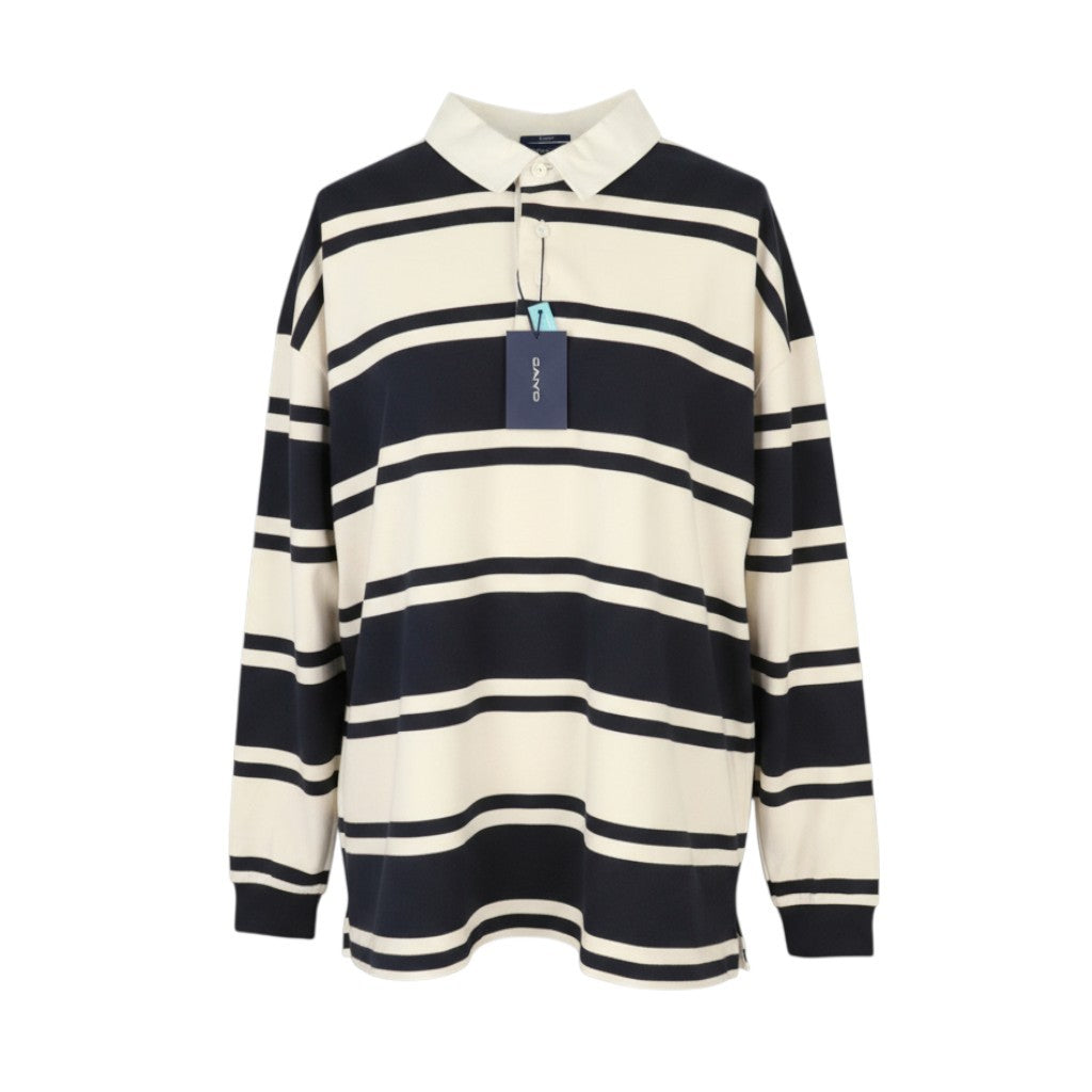 GANT „Barstripe Heavy Rugger“ vyriškas džemperis, 3XL, vakaro mėlyna, laisvalaikio regbio spalvos, RRP119 