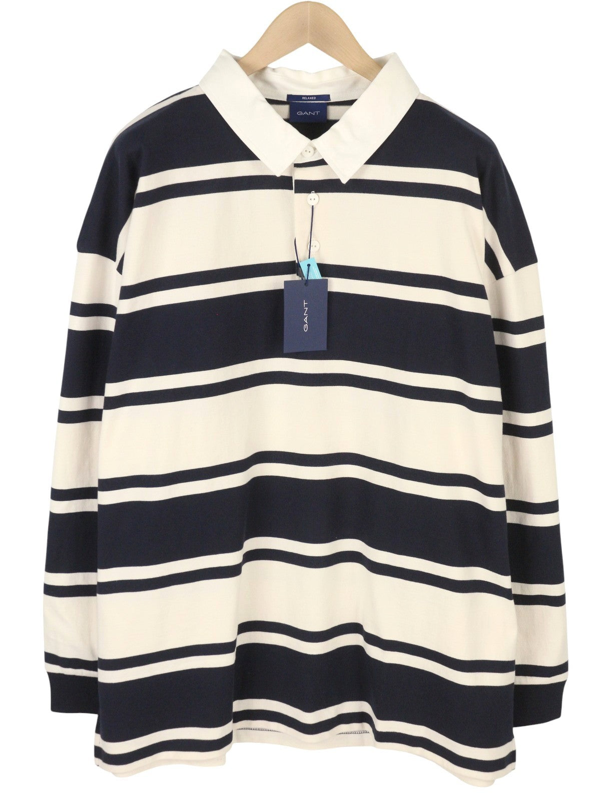 GANT „Barstripe Heavy Rugger“ vyriškas džemperis, 3XL, vakaro mėlyna, laisvalaikio regbio spalvos, RRP119 