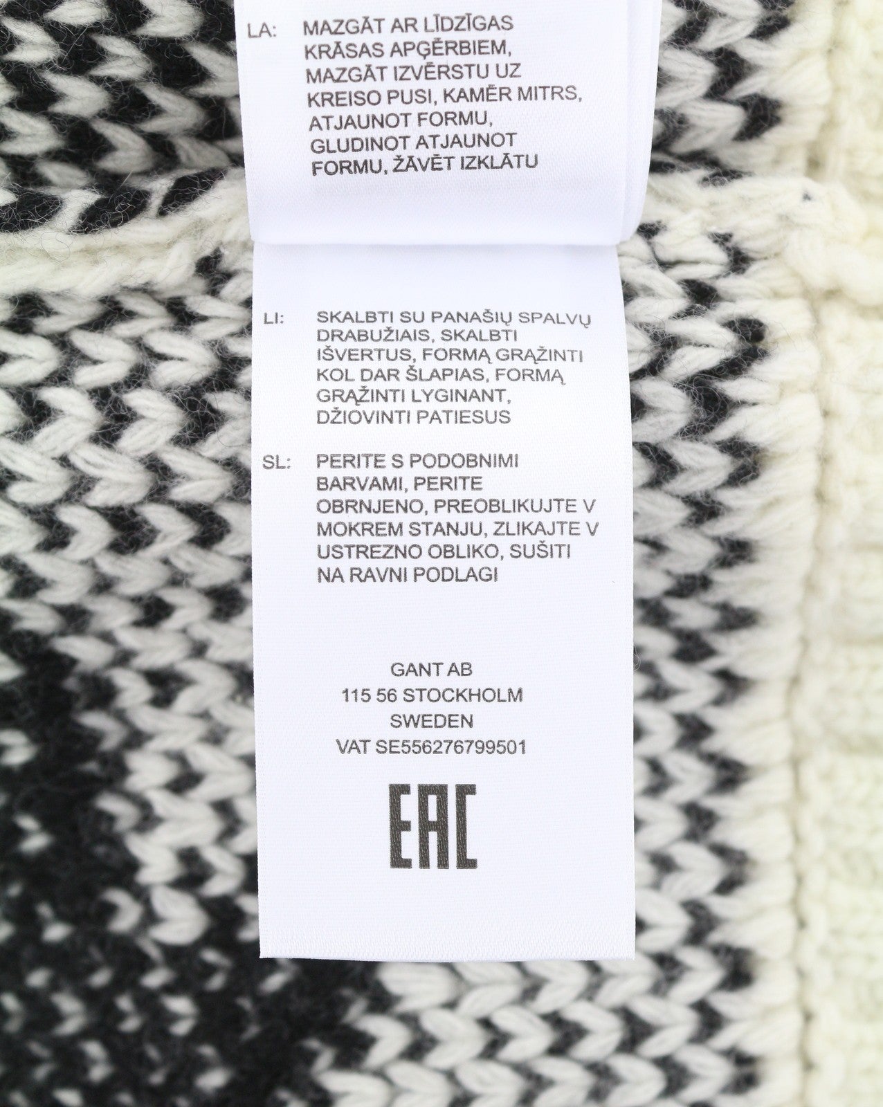 GANT „Houndstooth Rollneck“ vyriškas megztinis XL dydžio kreminės spalvos vilnonis storo mezgimo megztinis RRP249 