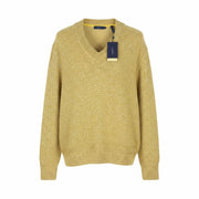 GANT Twisted Color V-Neck Men Jumper XL Brimstone Yellow Melange Knit Pullover