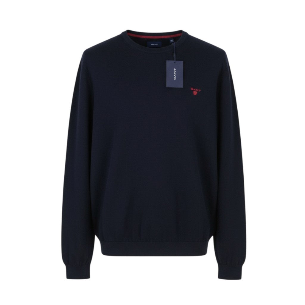 GANT tamprus medvilninis kontrastingas vyriškas megztinis su užtrauktuku, 3XL dydžio, mėlynos spalvos, megztinis 