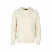 GANT Cable Structure C-Neck Women Jumper L Cream Merino Wool Blend Knit Pullover